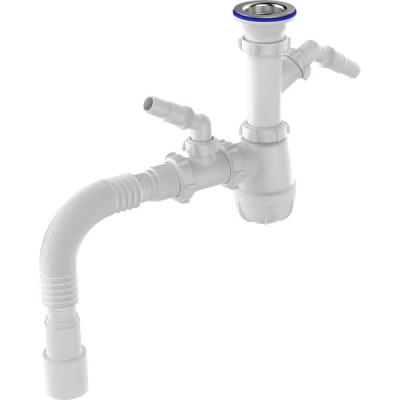 Sifon 1 1/2*40 cu 2 coturi,cu racord extensibil 40x40/50