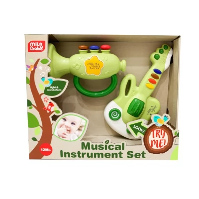 Set de instrumente trompetă+chitară cu lumină și sunet 49445