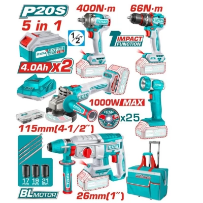Set scule electrice cu acumulator 5buc. Total TCKLI20592