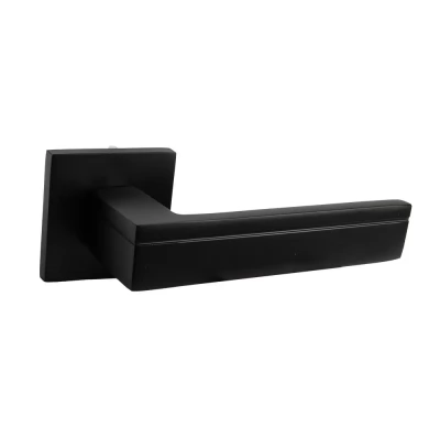 Maner pentru usa P18 Slim, p/u usi interne, aluminiu, baza patrata, culoarea neagra