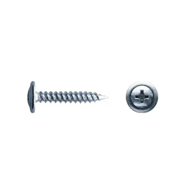 Surub cu cap plat si saiba,pe metal 0,9mm, zincat 4,2x41_100 buc.