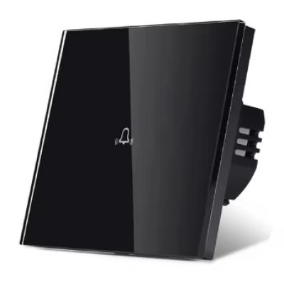 Sonerie NEGRU touch, suprafața din sticlă, 86x86 / Caligate-thumb-3