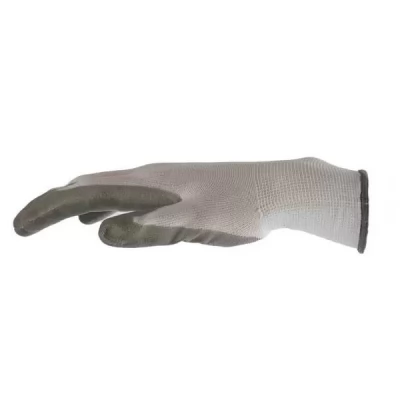 Manusi din poliester albe acoperire nitril gri turnare incompleta C-thumb-2