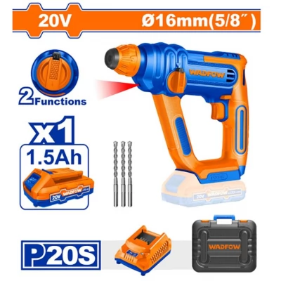 Ciocan rotopercutor SDS-plus cu acumulator 20.0V 1.5Ah Wadfow WLM1B161