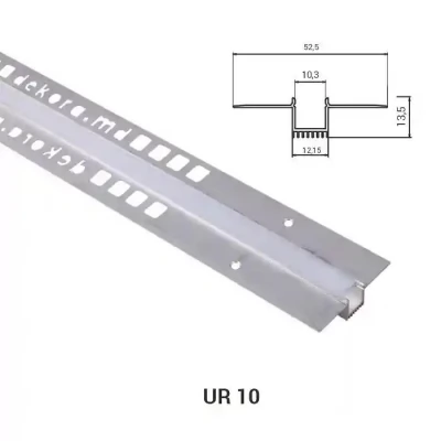 UR10(LED) Profil de tip ascuns p/u pereti, RAW, 2.9m