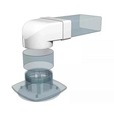 Conector unghiular p/u conducta plana cu rotund Era 612СК10КП 90° 6x12 D100-thumb-3