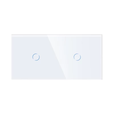 PANOU DIN STICLA touch ALB, 1 clapa + 1 clapa / 86x157mm / Caligate