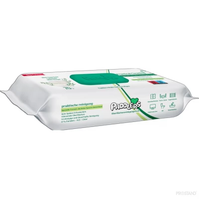 Servetele umede Paddlers Multi-Surface cu aroma de sapun alb 70 buc, cu capac 