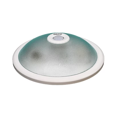 Corp de iluminat pentru bec LED 2xE27 cu sensor rotund transparent metalic alb IP20 TERRA ISILDAR