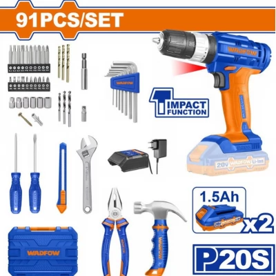 Set de scule si unelte manuale 91buc. Wadfow WDT1B90