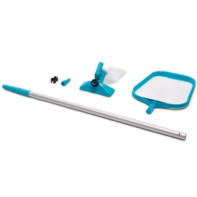 Set de curățare a piscinei: mâner telescopic de 239 cm, plasă, duză cu pungă