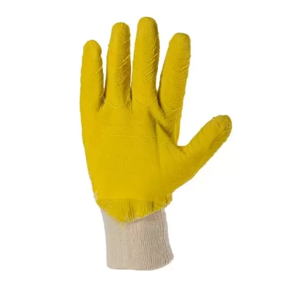 Manusi impregnate partial cu latex, galbene 10"