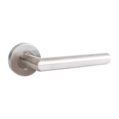 Maner pentru usa P09, pentru usi interne, inox, baza rotunda