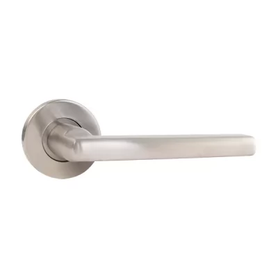 Maner pentru usa P11, pentru usi interne, inox, baza rotunda