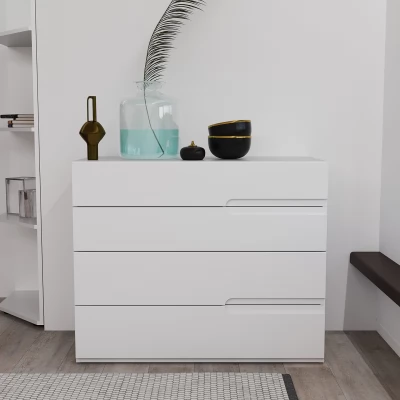 Comodă Bayro Modena 1000x810x450 MDF 18mm Mâner Sorrento alb mat