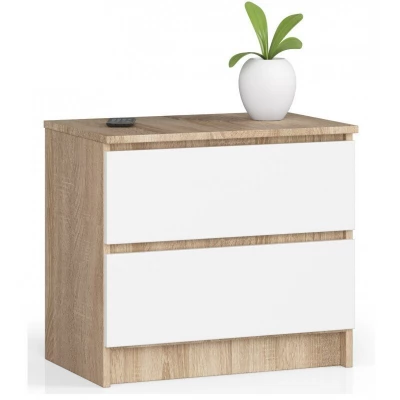 Noptiera Bayro Harmony 550x500x450 sonoma front alb