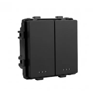 Intrerupator mecanic, NEGRU, CAP CRUCE, 2 clape / 16A / Caligate