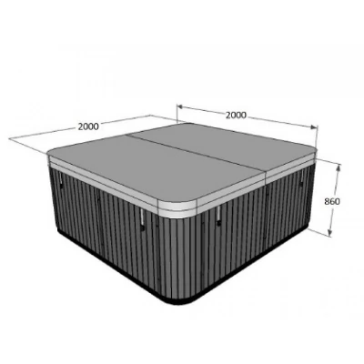 Cada hidromasaj cu 5 locuri (4 Sezut / 1 Intins) 2000 x 2000 x 860 mm-thumb-3