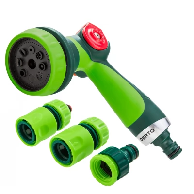 Set pistol de stropit si accesorii pentru furtun,reglabil 8 jeturi,3buc