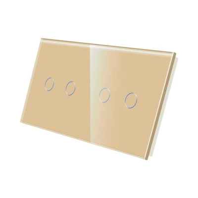 PANOU DIN STICLA touch GOLD, 2 clape + 2 clape / 86x157mm / Caligate