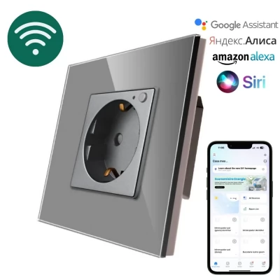 Priza smart GRI, cu WiFi, 16A / 86x86 / Caligate