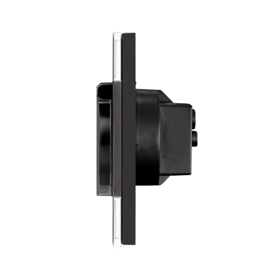 Priza NEGRU, cu capac protectie apa, 16A / 86x86mm / Caligate-thumb-4