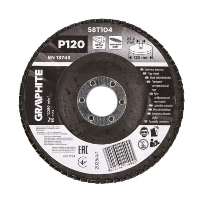 Disc abraziv lamelar P100 125x22.2mm