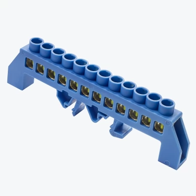 Bara N 6x9mm 12P izolata pe bara DIN albastra MegaWatt