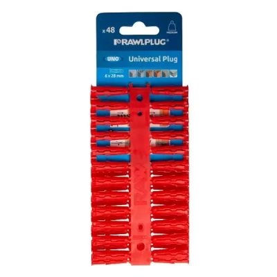 Diblu 6x28 rosu 48 buc, fara surub Rawlplug 