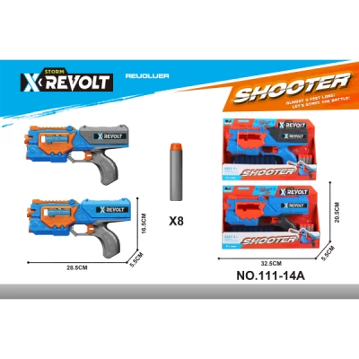Pistol de jucărie EVA cu gloanțe moi, 2 culori, plastic monocolor, 111-14A