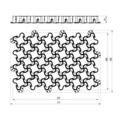 Pavela ecologica Easy Pave, (610х430х50mm), din polipropilena, culoare neagra-thumb-2