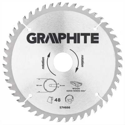 Disc circular pt lemn, d185x30mm 48 dinti