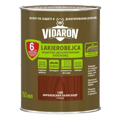 Lac VIDARON L08 palisandru regesc 0,75L lac-bait pt lemn.