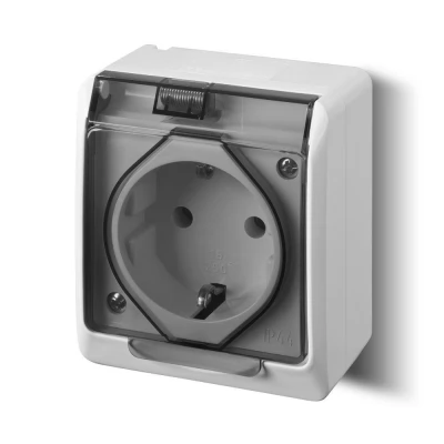 Priza 2P+E IP44 cu capac transp Hermes