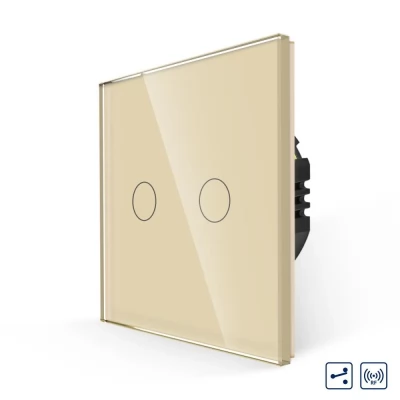 Intrerupator touch GOLD 2 clape, 2way/86x86mm/800w / CAP SCARĂ / Caligate