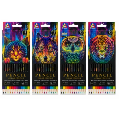 Creioane colorate 12culori HONGHU Animals HL-25023 1/12/240 