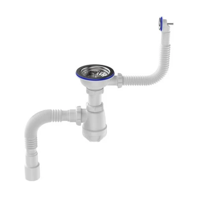 Sifon cu scurg. rotund pentru chiuv. 3 1/2 x40 si racord extens 40x40/50, Aquant