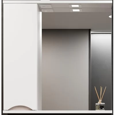 Dulap-oglindă pentru baie Bayro Elara 750x750 stâng alb mat