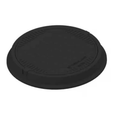 Capac negru rotund,compozit,D rama=770mm,pas liber=570mm,h110mm