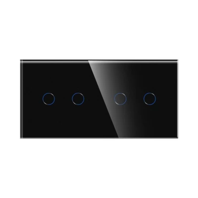 PANOU DIN STICLA touch NEGRU, 2 clape + 2 clape / 86x157mm / Caligate-thumb-2