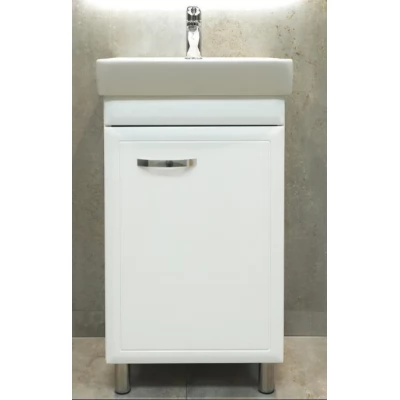 Dulap baie pe pardoseala Bayro Allure sub lavoar Neon 450 universal alb mat