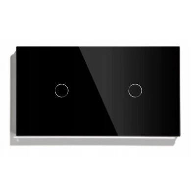 Intrerupator touch NEGRU, 1 clapa 1way + 1 clapa 1way, SIMPLU, 800w, 86x157mm / Caligate