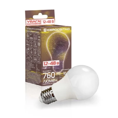 Bec LED A60 10W 4200K E27 MO12-24-36-48V AC/DC Evrosvet