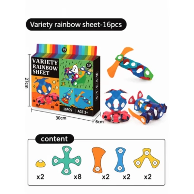  Constructor 3D, 16 piese cu clipse