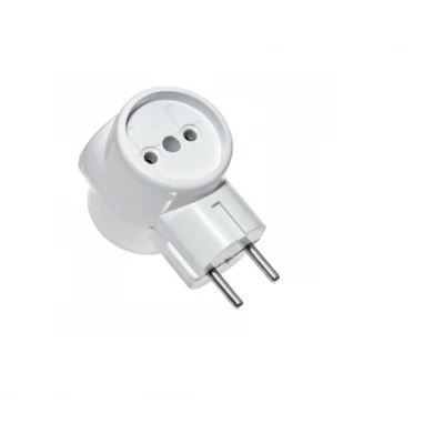 Adaptor 3 prize 2P 10A 230V rotund alb 1000kW