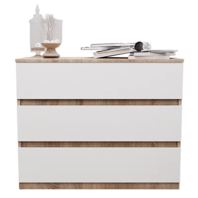 Comodă Bayro Harmony 1000x810x450 sonoma front alb