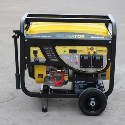Generator CALIGATOR SL6500E (5.0/5.5KW, electric start cu baterie, 2 roti+miner)-thumb-2
