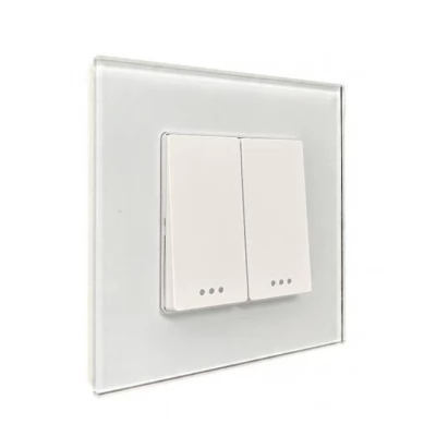 Intrerupator mecanic, ALB, CAP SCARA, 2 clape / 16A / Caligate