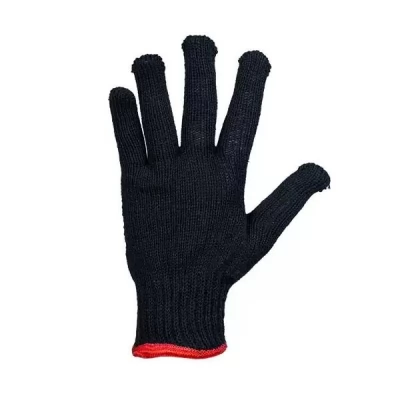 Manusi din bumbac si poliester negre cu puncte-thumb-2