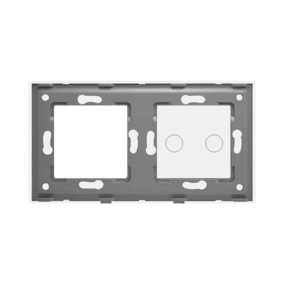 PANOU DIN STICLA touch ALB, 2 clape + 1 slot pt priza / 86x157mm / Caligate-thumb-4